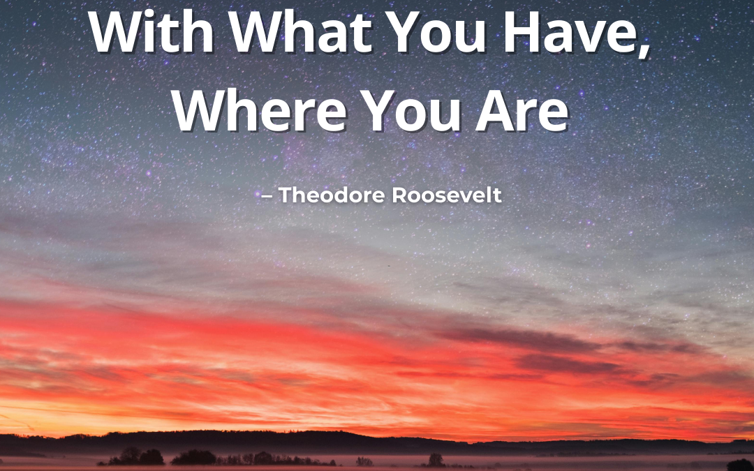 Do What You Can, With What You Have, Where You Are – Theodore Roosevelt.