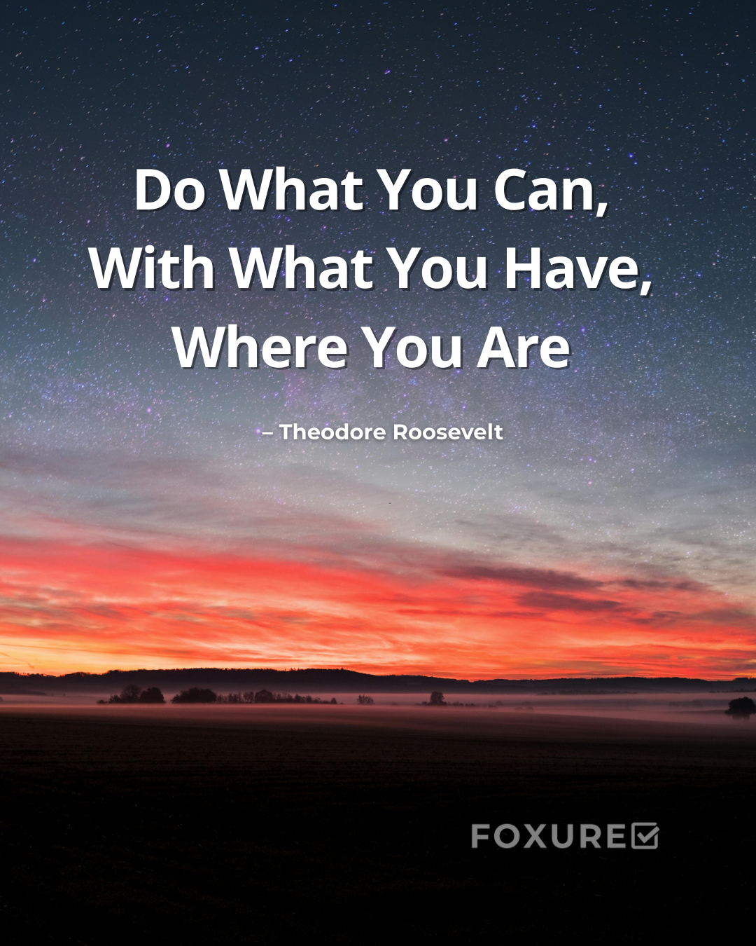 Do What You Can, With What You Have, Where You Are – Theodore Roosevelt