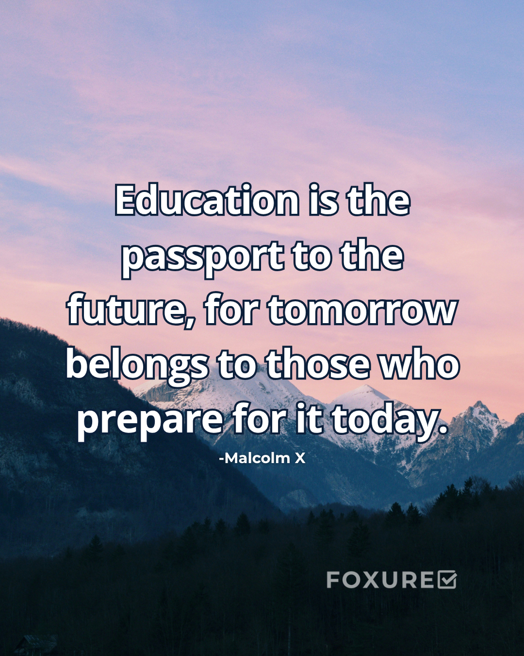 Education is the passport to the future, for tomorrow belongs to those who prepare for it today - Malcolm X