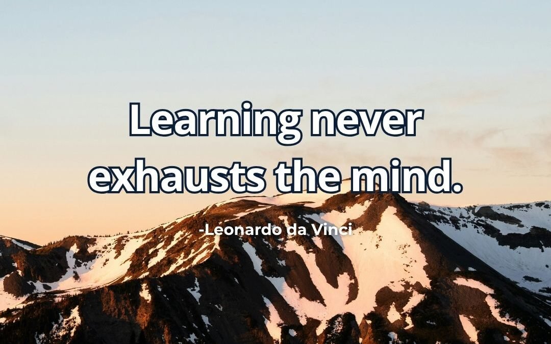 Learning never exhausts the mind – Leonardo da Vinci