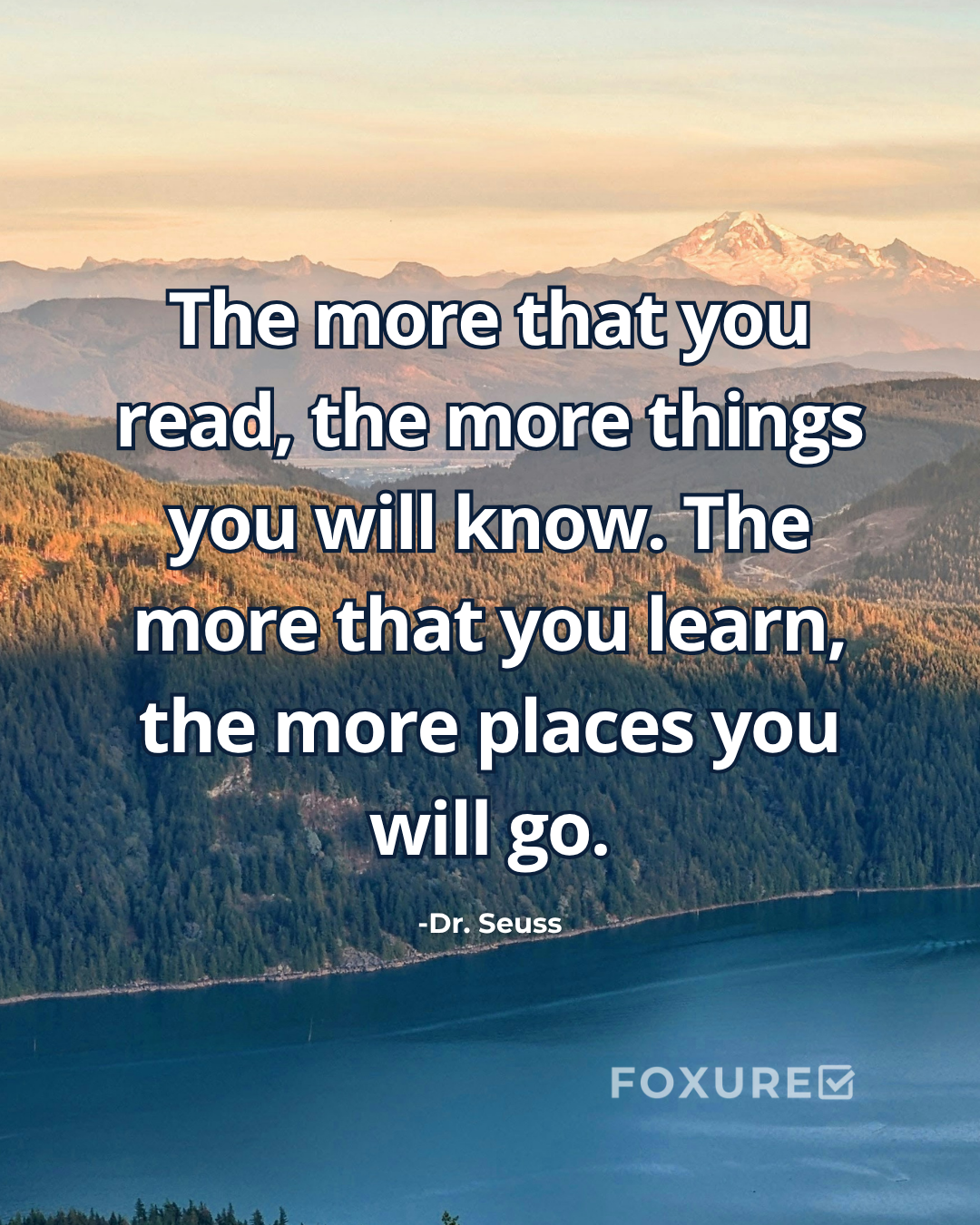 The more that you read, the more things you will know. The more that you learn, the more places you will go - Dr. Seuss