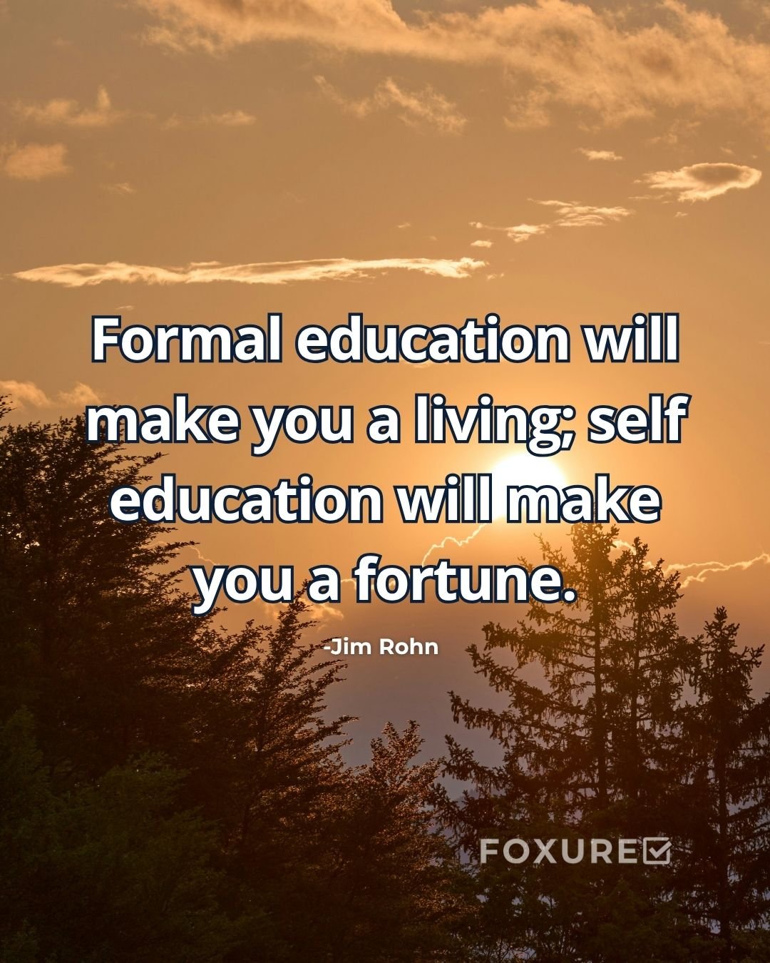 Formal education will make you a living; self-education will make you a fortune - Jim Rohn