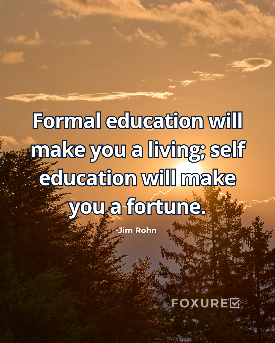 Formal education will make you a living; self-education will make you a fortune - Jim Rohn