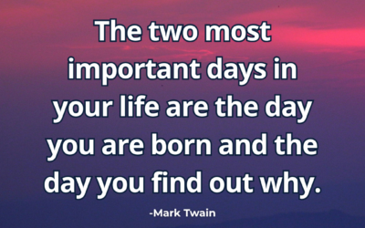 The two most important days in your life are the day you are born and the day you find out why – Mark Twain