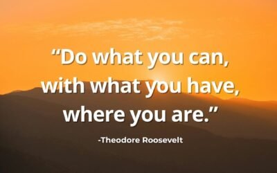 Do What You Can, With What You Have, Where You Are – Theodore Roosevelt