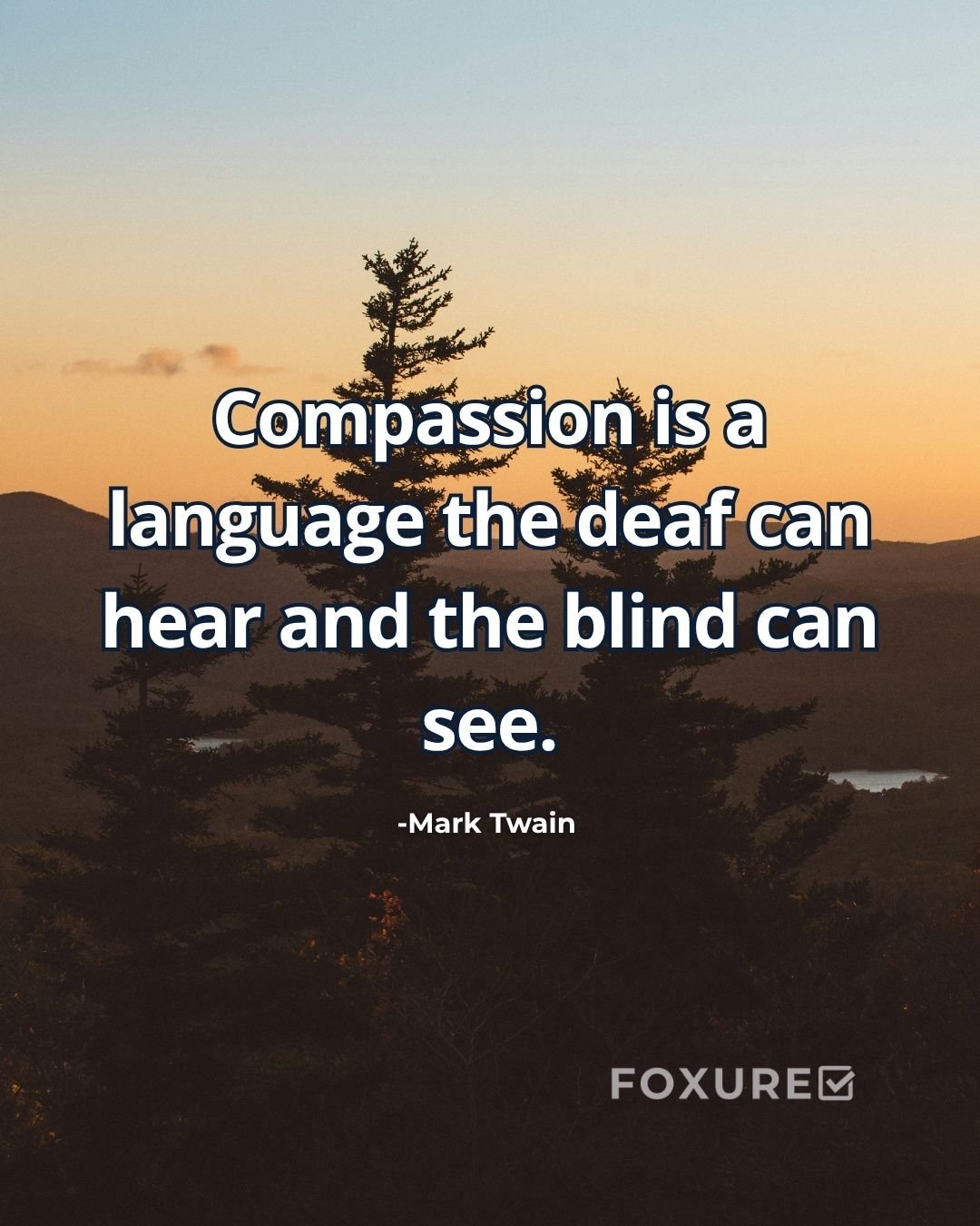 Compassion is a language the deaf can hear and the blind can see - Mark Twain