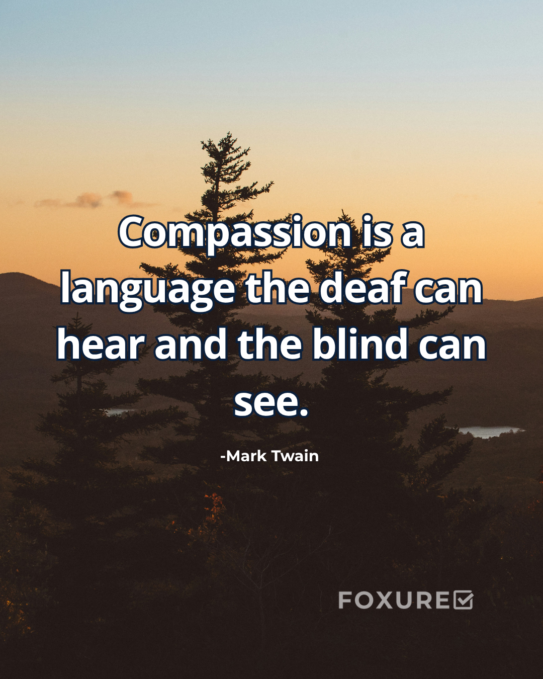 Compassion is a language the deaf can hear and the blind can see - Mark Twain