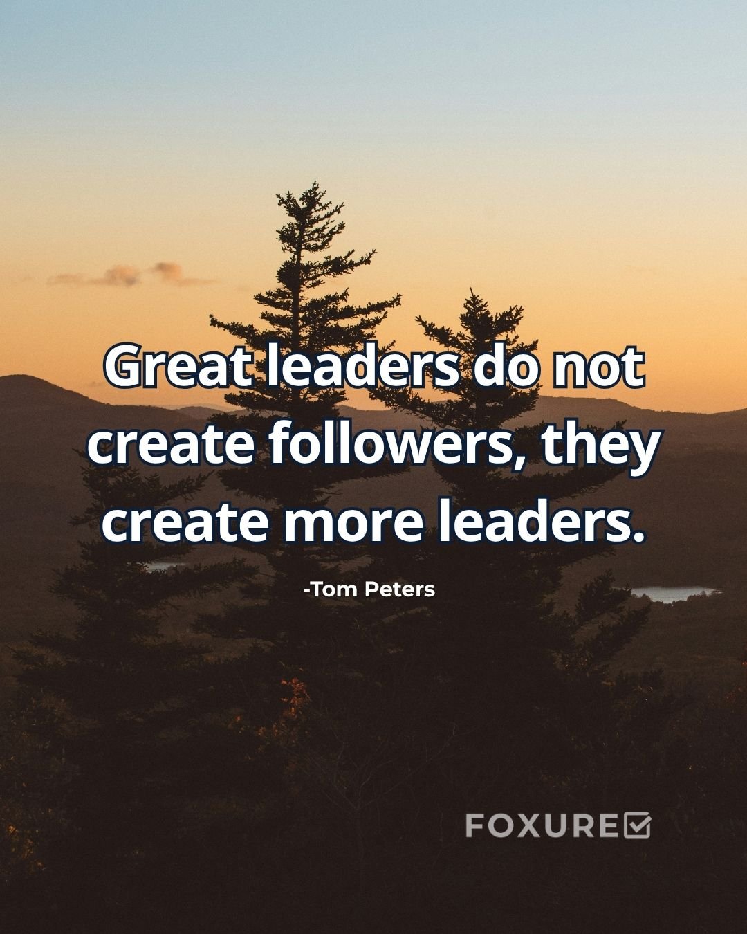 Great leaders do not create followers, they create more leaders - Tom Peters
