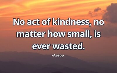 No act of kindness, no matter how small, is ever wasted – Aesop