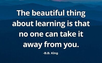 The beautiful thing about learning is that no one can take it away from you – B.B. King