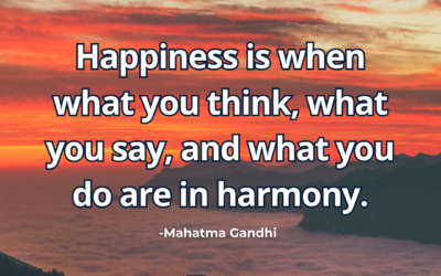 Happiness is when what you think, what you say, and what you do are in harmony – Mahatma Gandhi