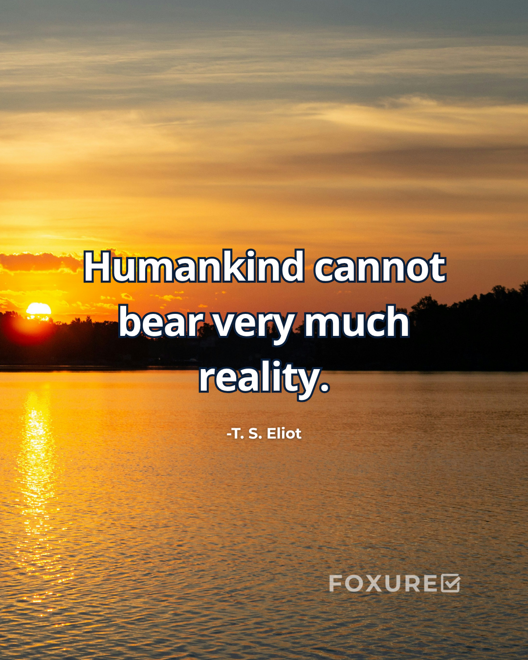 Humankind cannot bear very much reality - T. S. Eliot 