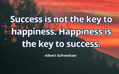 Success is not the key to happiness. Happiness is the key to success – Albert Schweitzer