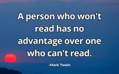 Person who wont read no advantage meaning Mark Twain