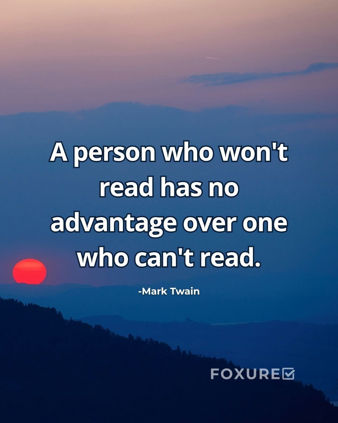 A person who won't read has no advantage over one who can't read - Mark Twain