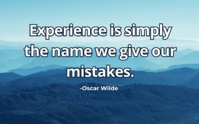 Experience name we give mistakes meaning Wilde