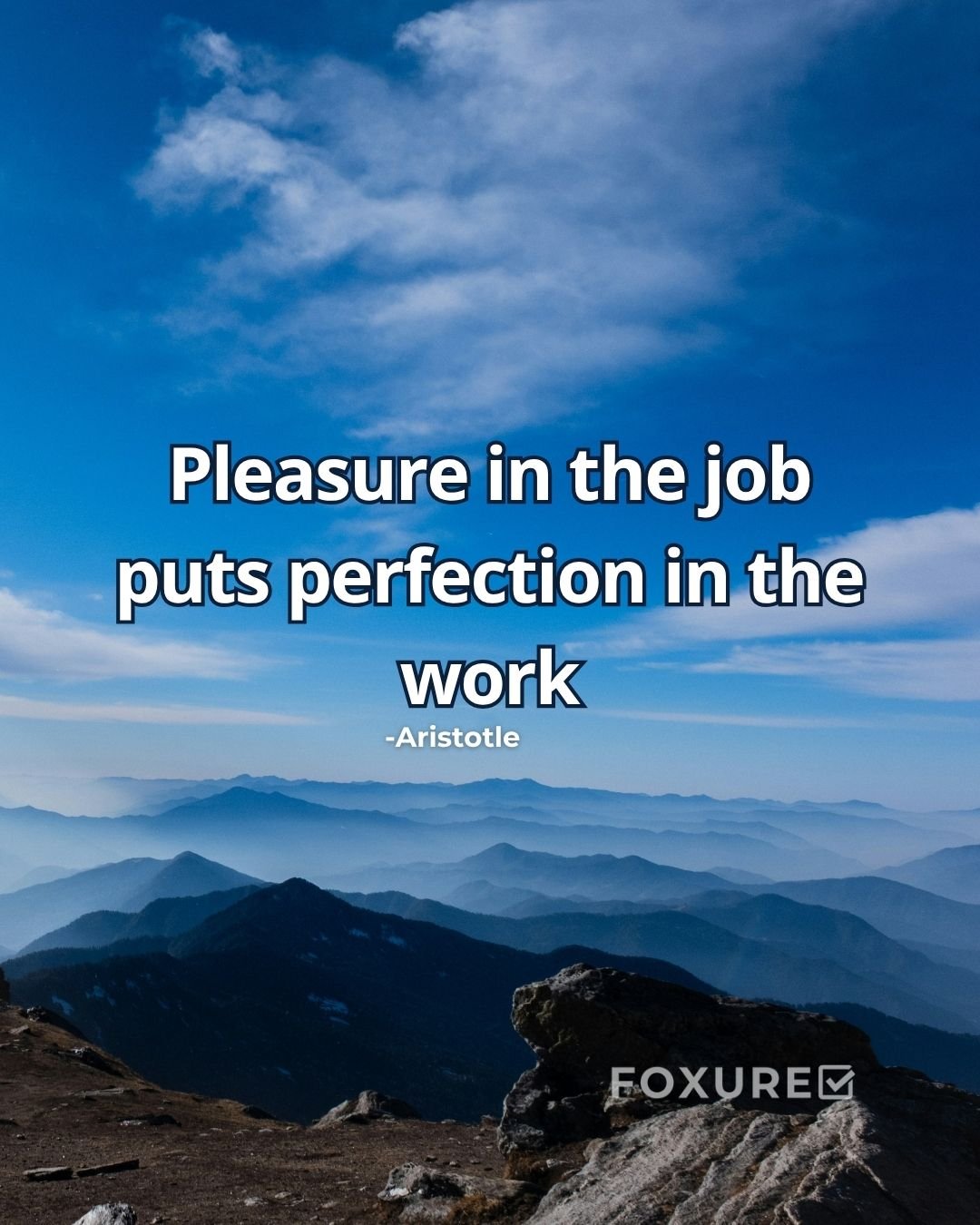 Pleasure in the job puts perfection in the work - Aristotle