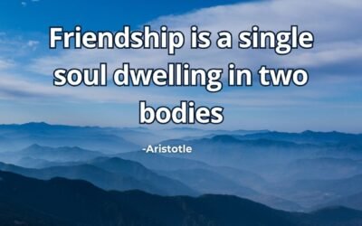 Friendship is a single soul dwelling in two bodies – Aristotle