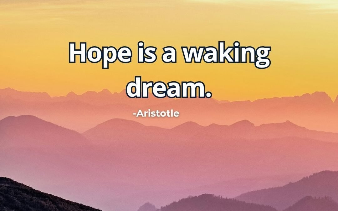 Hope is a waking dream – Aristotle