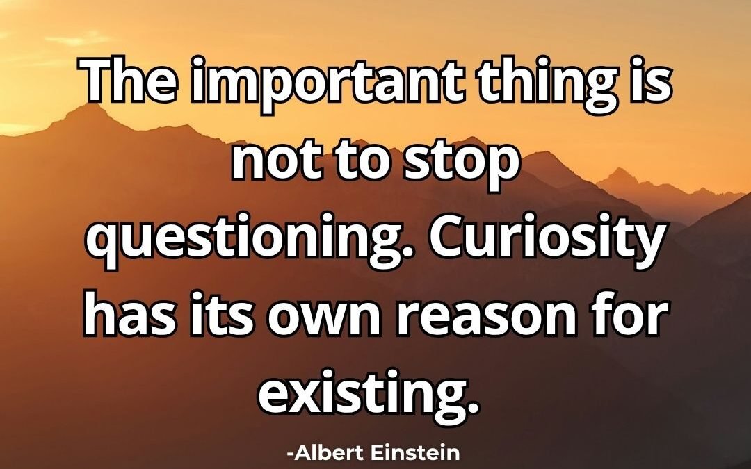 The important thing is not to stop questioning. Curiosity -Albert Einstein