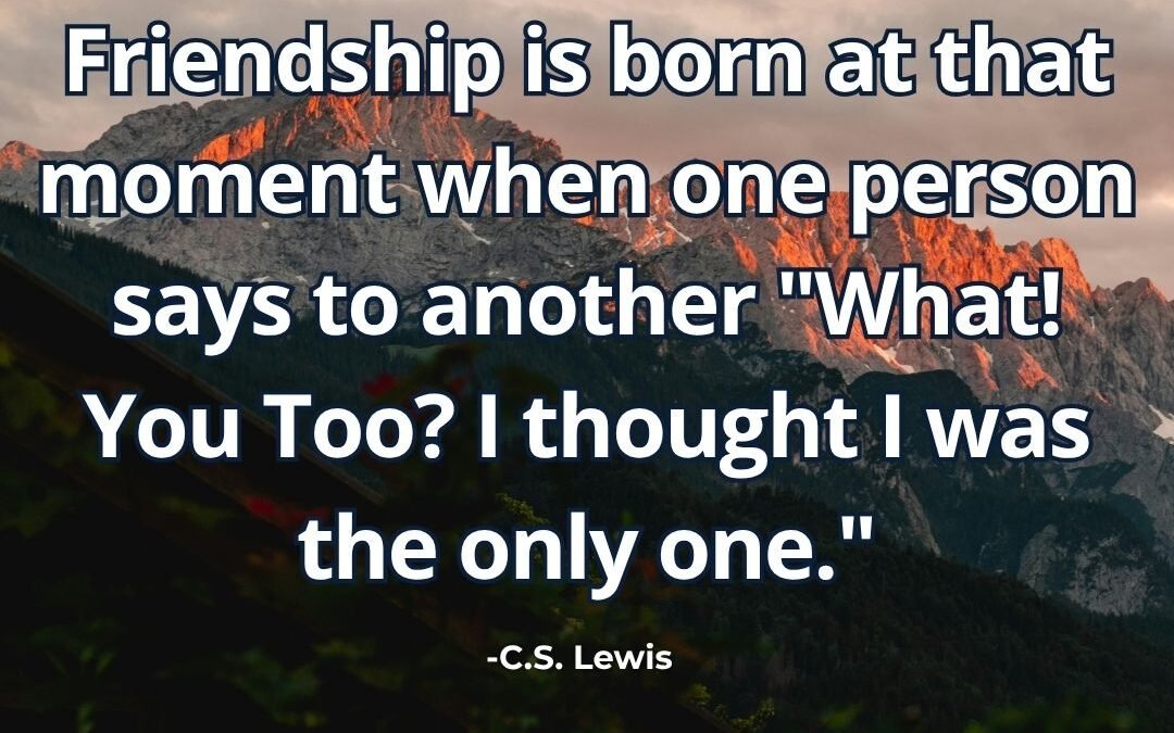 What does “Friendship is born when you too” mean