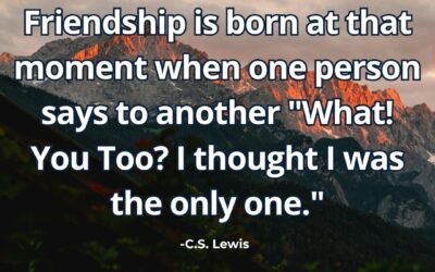 What does “Friendship is born when you too” mean